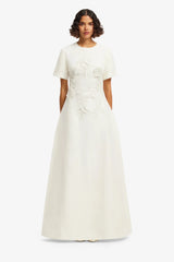 Alice Appliqué Short Sleeve Maxi Dress - Snow