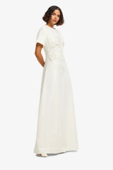 Alice Appliqué Short Sleeve Maxi Dress - Snow